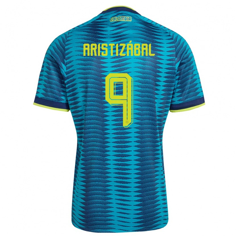 Danxen Mujer Camiseta Colombia Emilio Aristizábal #9 Azul Amarillo Marino 2ª Equipación 26-28 La Camisa