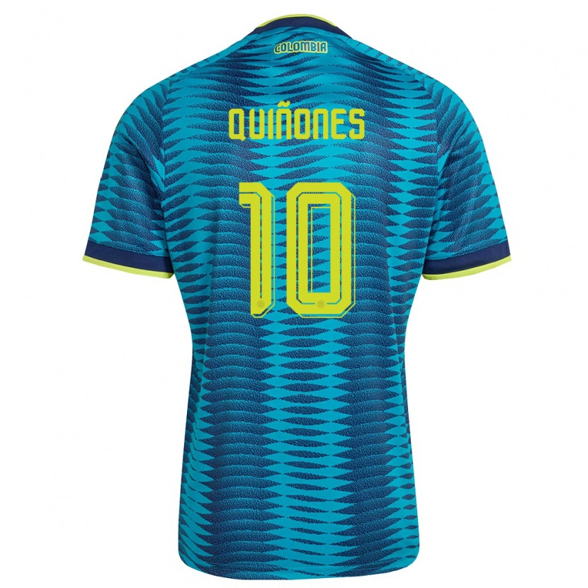 Danxen Mujer Camiseta Colombia Deivi Quiñones #10 Azul Amarillo Marino 2ª Equipación 26-28 La Camisa