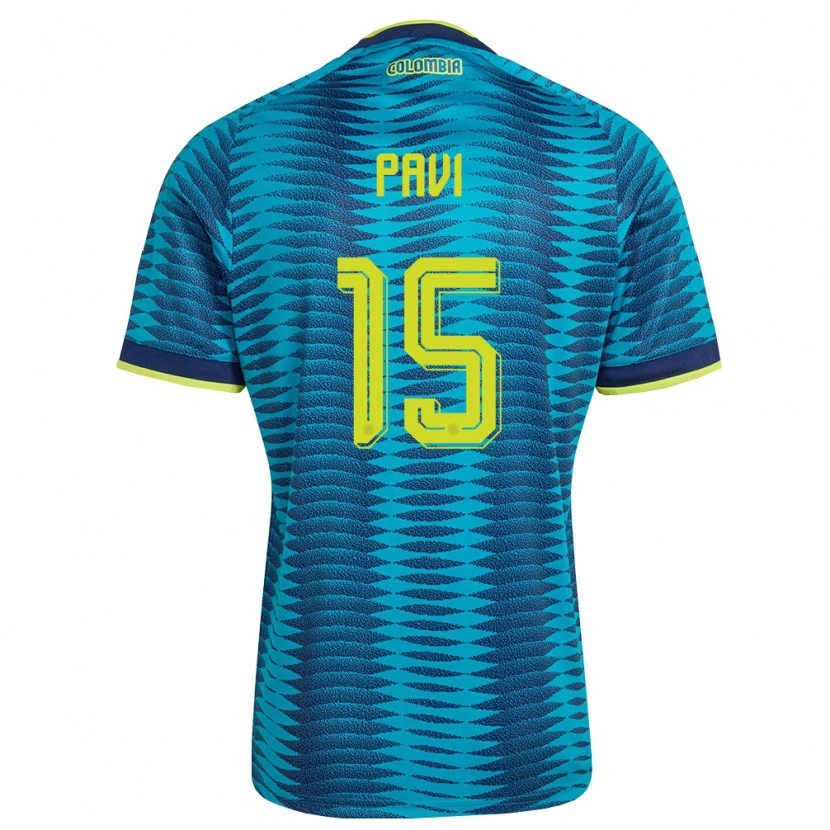 Danxen Mujer Camiseta Colombia Manuela Paví #15 Azul Amarillo Marino 2ª Equipación 26-28 La Camisa