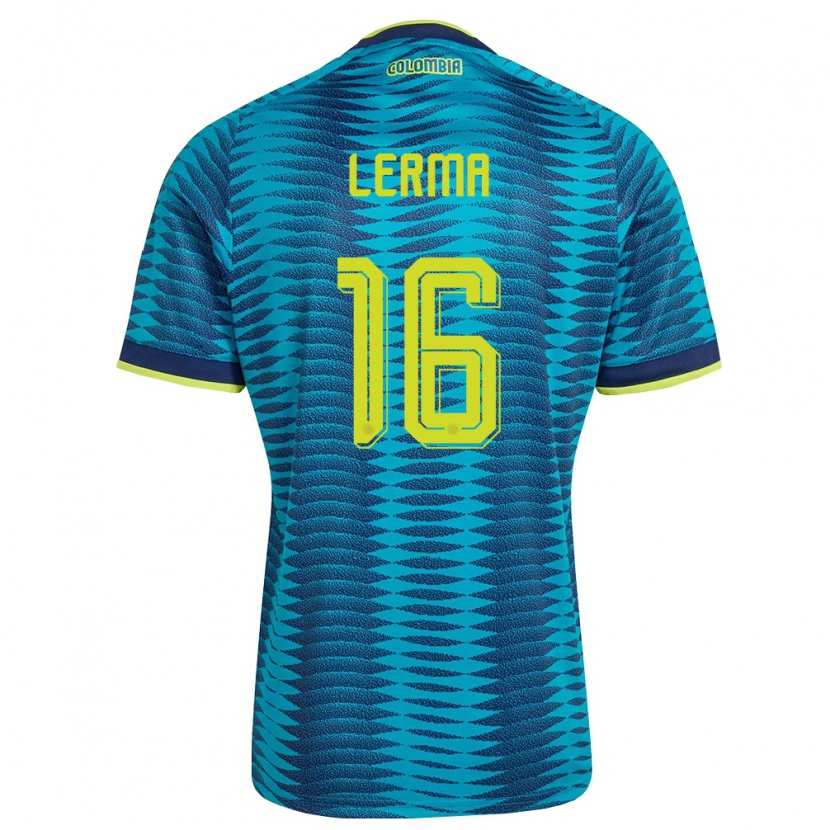 Danxen Mujer Camiseta Colombia Jefferson Lerma #16 Azul Amarillo Marino 2ª Equipación 26-28 La Camisa