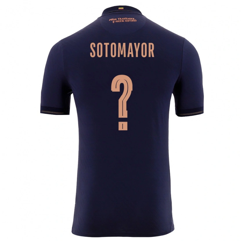 Danxen Mujer Camiseta Ecuador Nicolás Sotomayor #0 Marino Oro 2ª Equipación 26-28 La Camisa