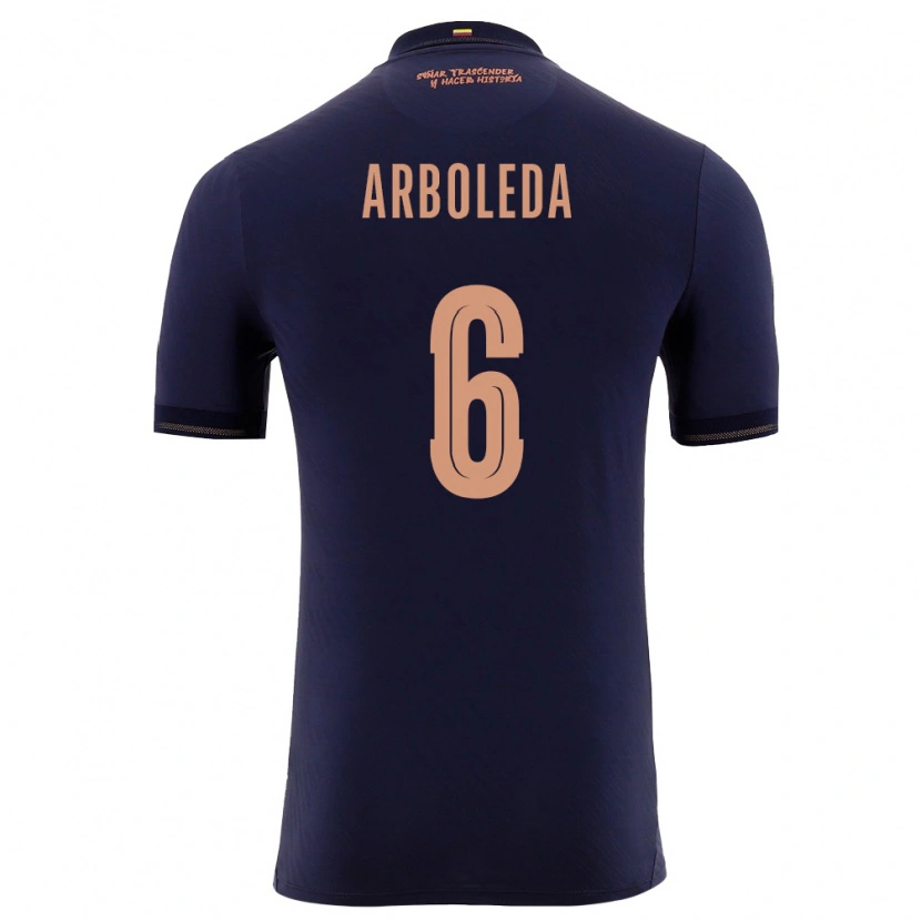 Danxen Mujer Camiseta Ecuador Edu Arboleda #6 Marino Oro 2ª Equipación 26-28 La Camisa