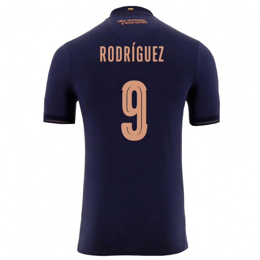 Danxen Mujer Camiseta Ecuador Ingrid Rodriguez #9 Marino Oro 2ª Equipación 26-28 La Camisa