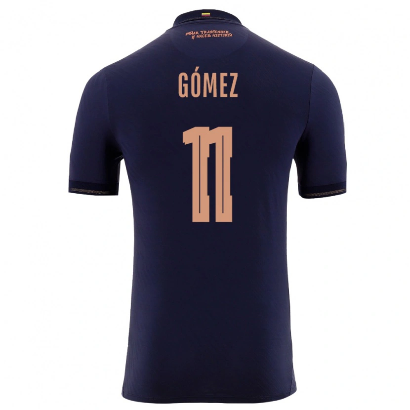 Danxen Mujer Camiseta Ecuador Jandry Gómez #11 Marino Oro 2ª Equipación 26-28 La Camisa