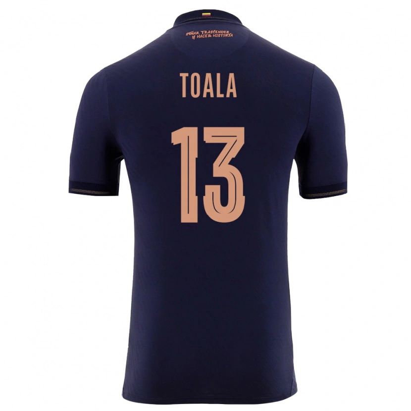 Danxen Mujer Camiseta Ecuador Ezequiel Toala #13 Marino Oro 2ª Equipación 26-28 La Camisa