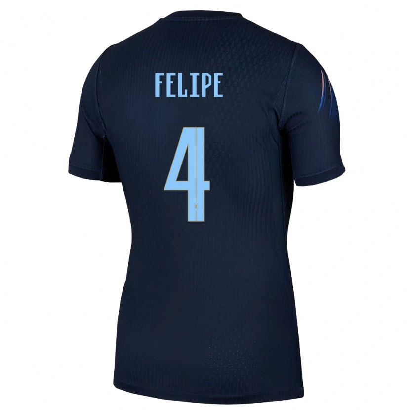 Danxen Mujer Camiseta Uruguay Laura Felipe #4 Negro Azul 2ª Equipación 26-28 La Camisa