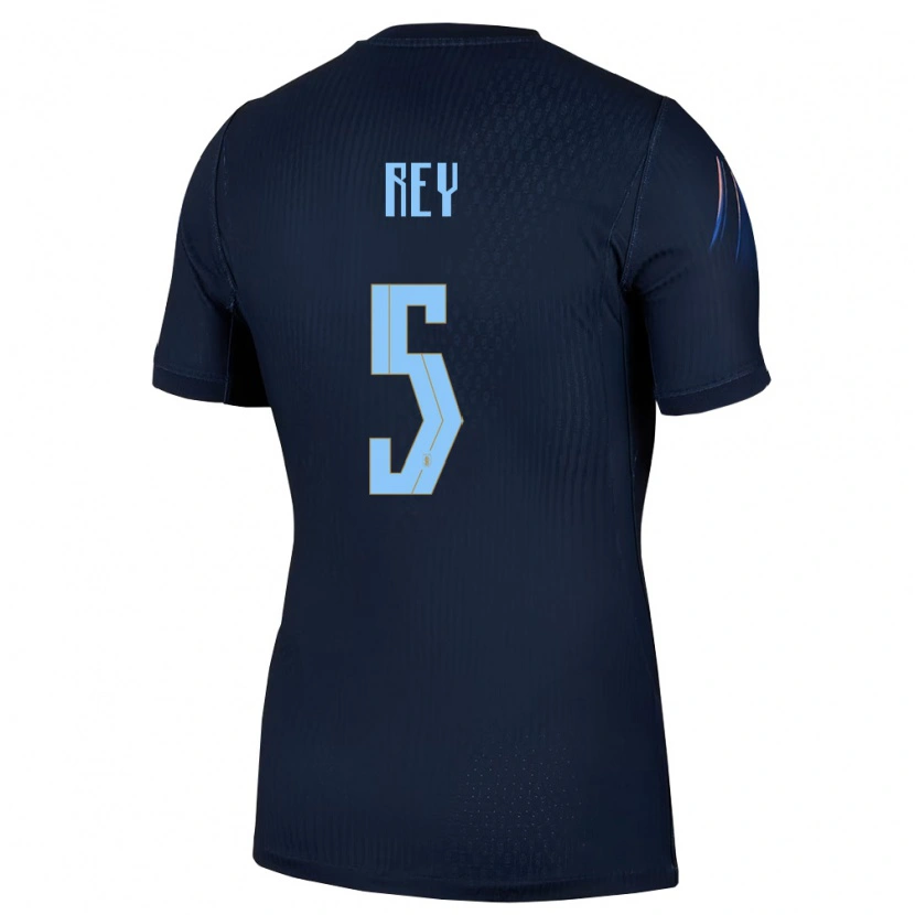 Danxen Mujer Camiseta Uruguay Rodrigo Rey #5 Negro Azul 2ª Equipación 26-28 La Camisa