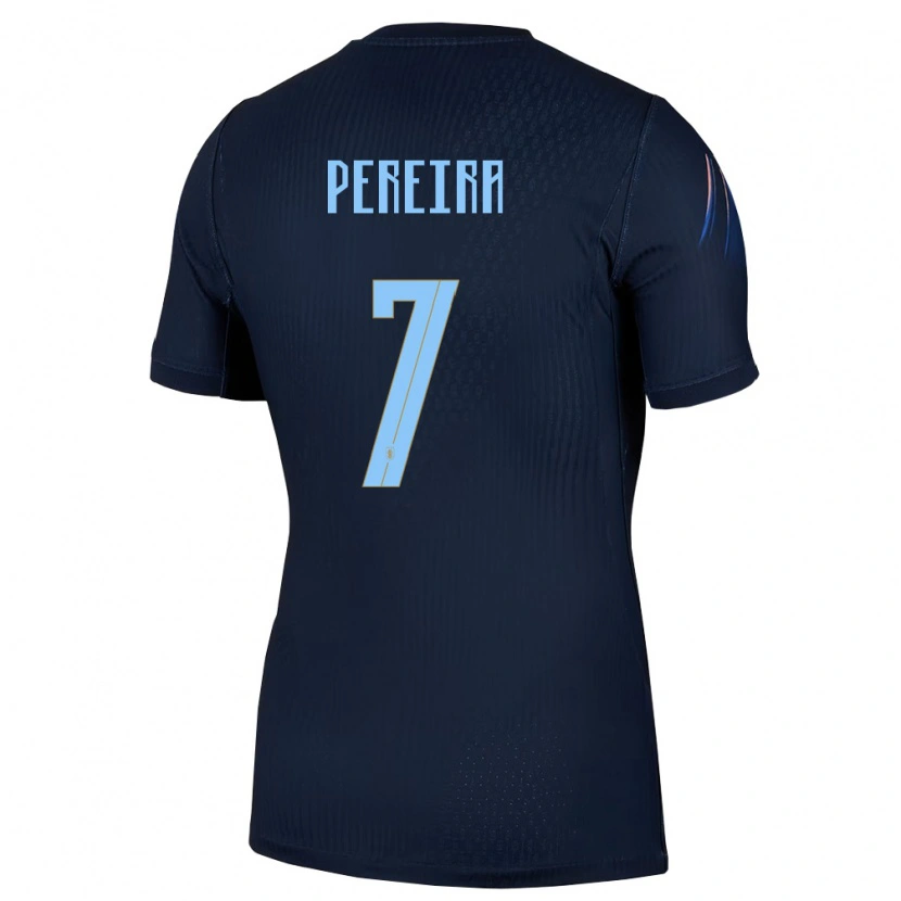 Danxen Mujer Camiseta Uruguay Bruno Pereira #7 Negro Azul 2ª Equipación 26-28 La Camisa
