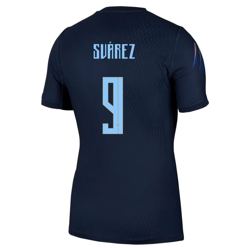 Danxen Mujer Camiseta Uruguay Luis Suarez #9 Negro Azul 2ª Equipación 26-28 La Camisa