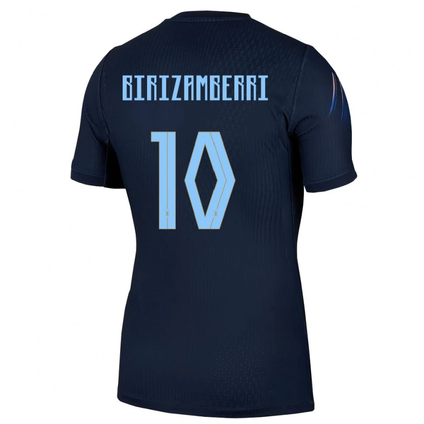 Danxen Mujer Camiseta Uruguay Carolina Birizamberri #10 Negro Azul 2ª Equipación 26-28 La Camisa