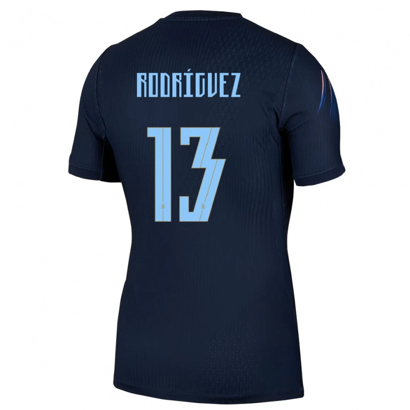 Danxen Mujer Camiseta Uruguay Agustin Rodriguez #13 Negro Azul 2ª Equipación 26-28 La Camisa