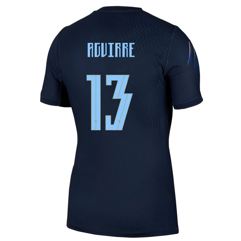 Danxen Mujer Camiseta Uruguay Joaquin Aguirre #13 Negro Azul 2ª Equipación 26-28 La Camisa