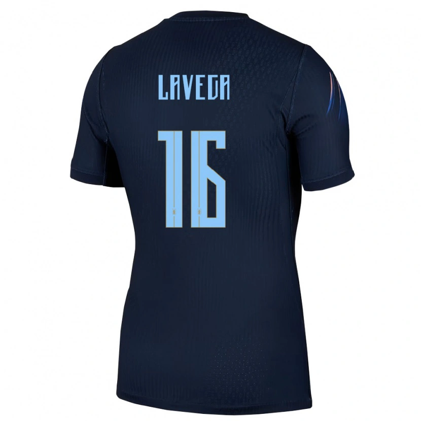 Danxen Mujer Camiseta Uruguay Joaquín Lavega #16 Negro Azul 2ª Equipación 26-28 La Camisa
