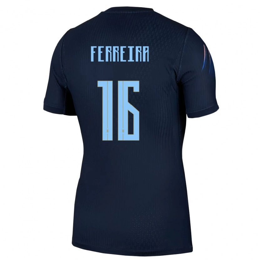 Danxen Mujer Camiseta Uruguay Joaquin Ferreira #16 Negro Azul 2ª Equipación 26-28 La Camisa