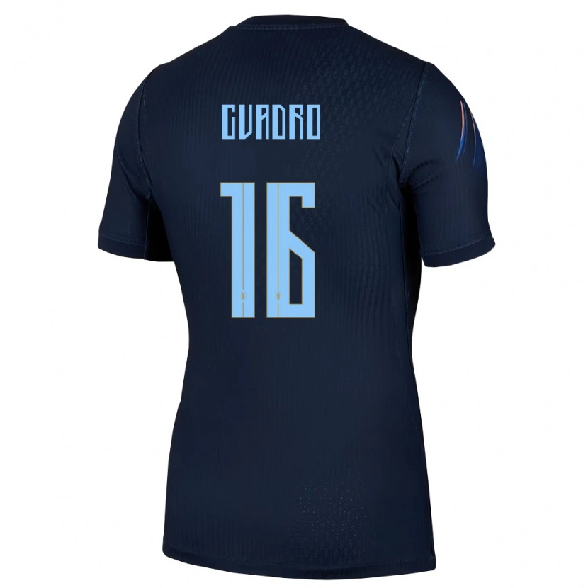 Danxen Mujer Camiseta Uruguay Alexis Cuadro #16 Negro Azul 2ª Equipación 26-28 La Camisa