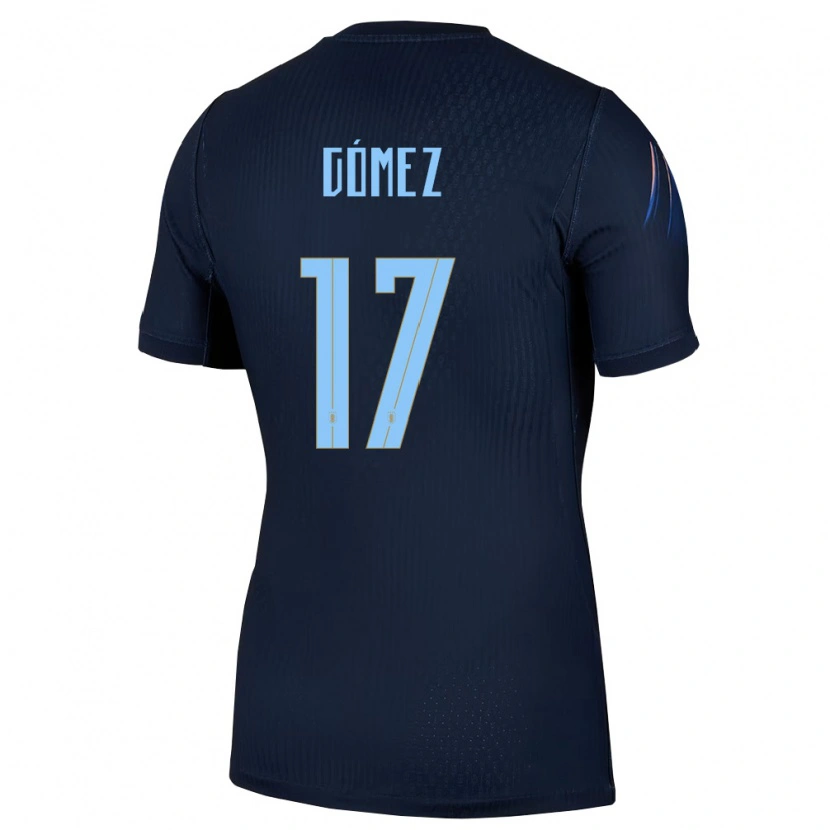 Danxen Mujer Camiseta Uruguay Cecilia Gomez #17 Negro Azul 2ª Equipación 26-28 La Camisa