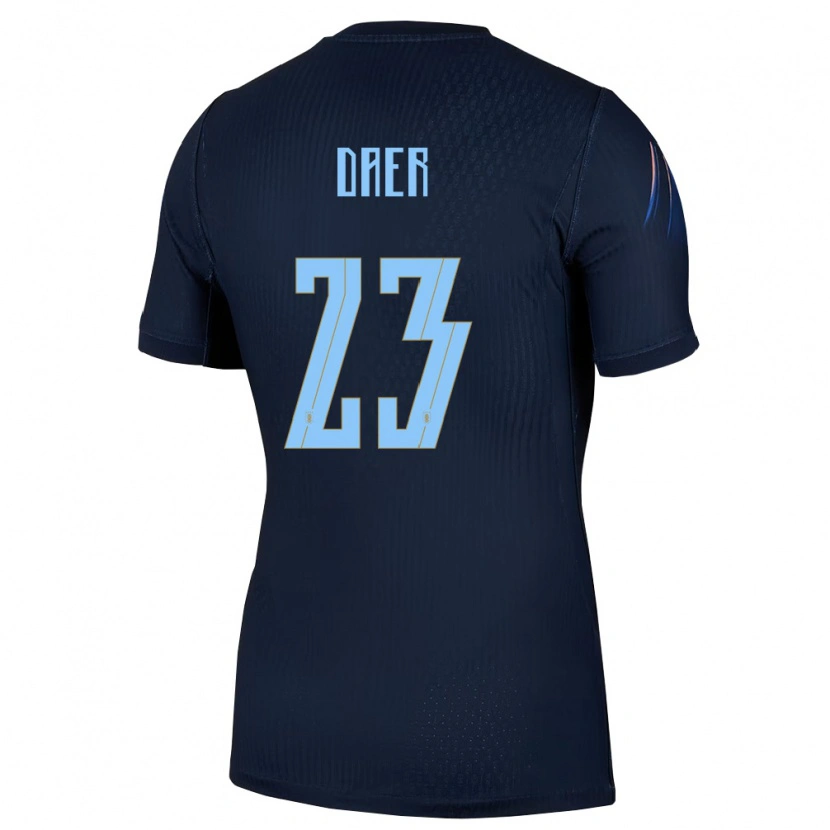 Danxen Mujer Camiseta Uruguay Zulma Daer #23 Negro Azul 2ª Equipación 26-28 La Camisa