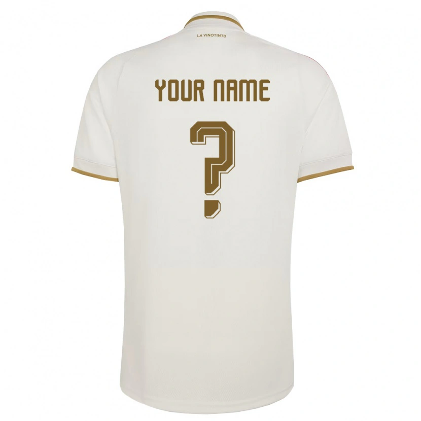 Danxen Mujer Camiseta Venezuela Su Nombre #0 Marfil Amarillo 2ª Equipación 26-28 La Camisa