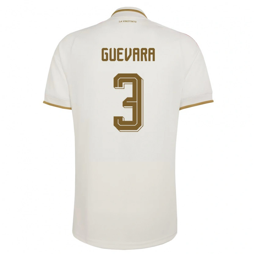 Danxen Mujer Camiseta Venezuela Nestor Guevara #3 Marfil Amarillo 2ª Equipación 26-28 La Camisa