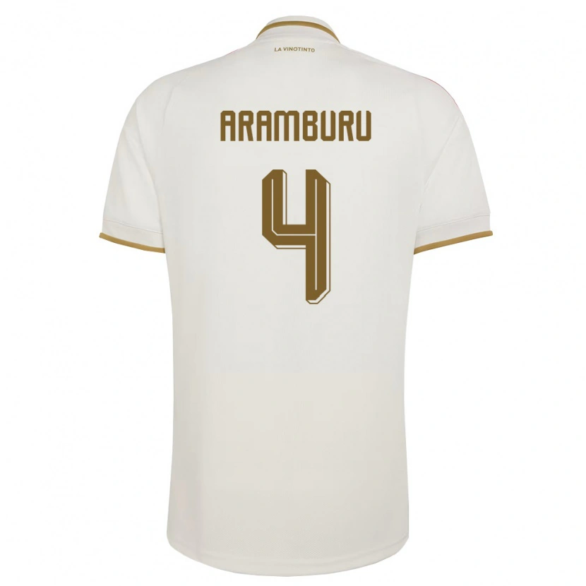 Danxen Mujer Camiseta Venezuela Jon Aramburu #4 Marfil Amarillo 2ª Equipación 26-28 La Camisa