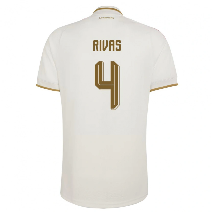 Danxen Mujer Camiseta Venezuela José Rivas #4 Marfil Amarillo 2ª Equipación 26-28 La Camisa