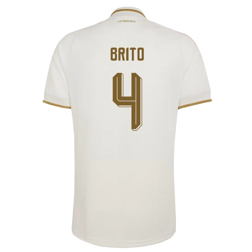 Danxen Mujer Camiseta Venezuela Enmanuel Brito #4 Marfil Amarillo 2ª Equipación 26-28 La Camisa