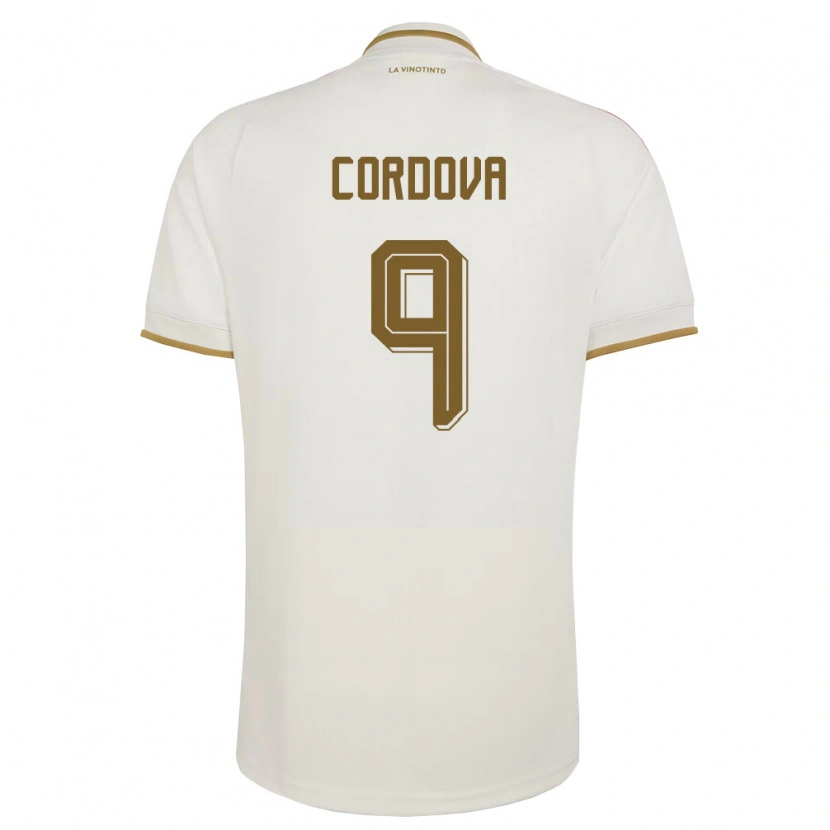 Danxen Mujer Camiseta Venezuela Sergio Córdova #9 Marfil Amarillo 2ª Equipación 26-28 La Camisa