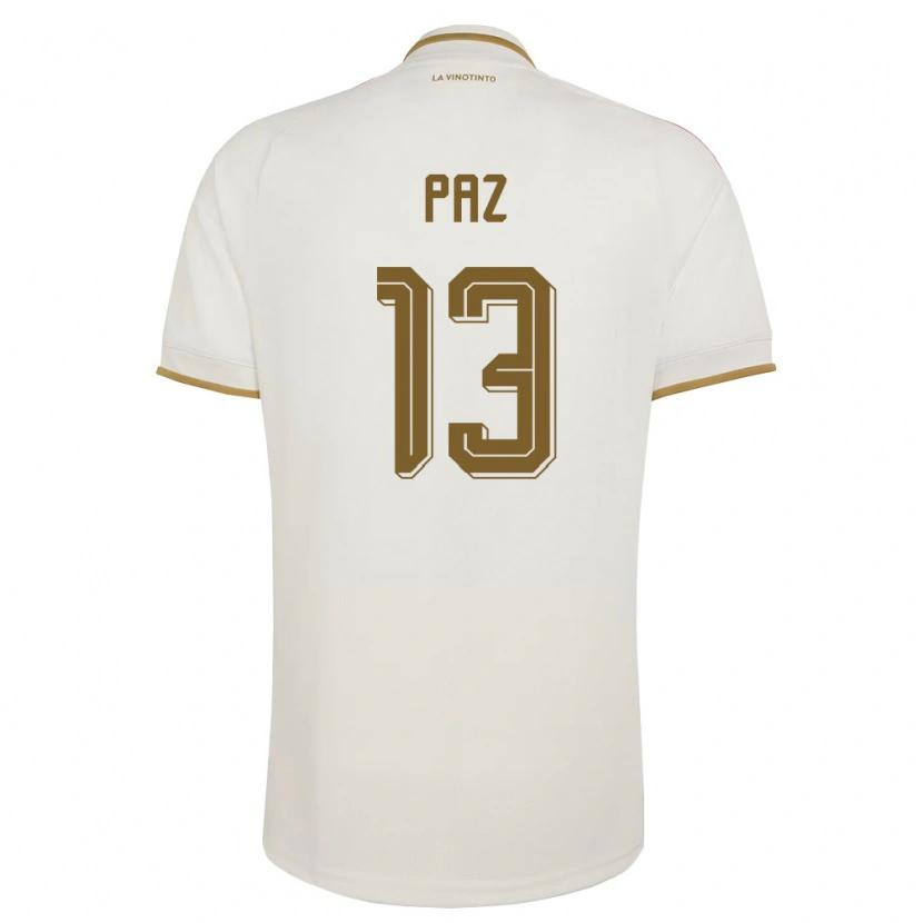 Danxen Mujer Camiseta Venezuela Jesús Paz #13 Marfil Amarillo 2ª Equipación 26-28 La Camisa