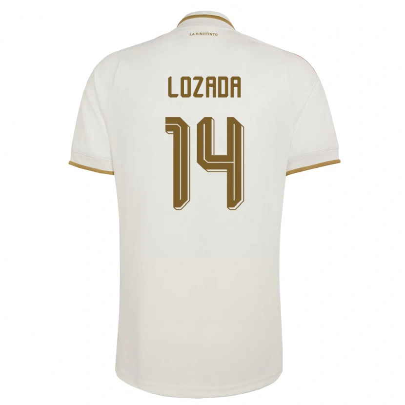 Danxen Mujer Camiseta Venezuela Leonardo Lozada #14 Marfil Amarillo 2ª Equipación 26-28 La Camisa