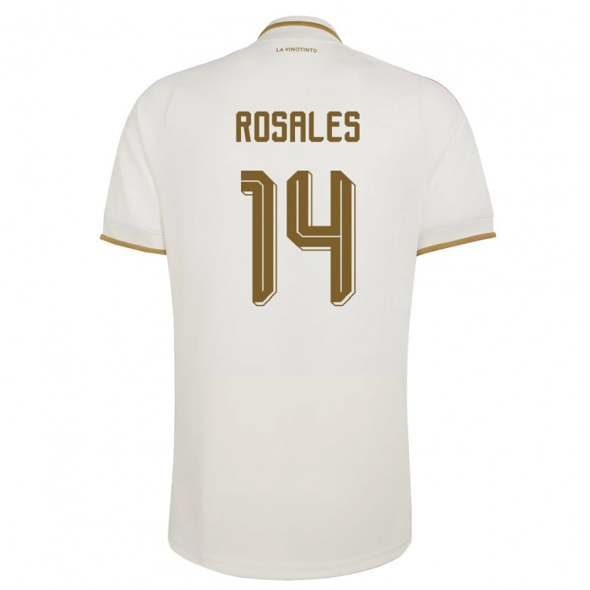 Danxen Mujer Camiseta Venezuela Roberto Rosales #14 Marfil Amarillo 2ª Equipación 26-28 La Camisa