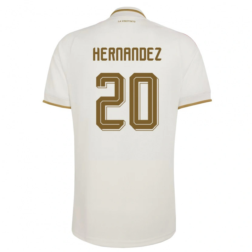 Danxen Mujer Camiseta Venezuela Ronald Hernández #20 Marfil Amarillo 2ª Equipación 26-28 La Camisa