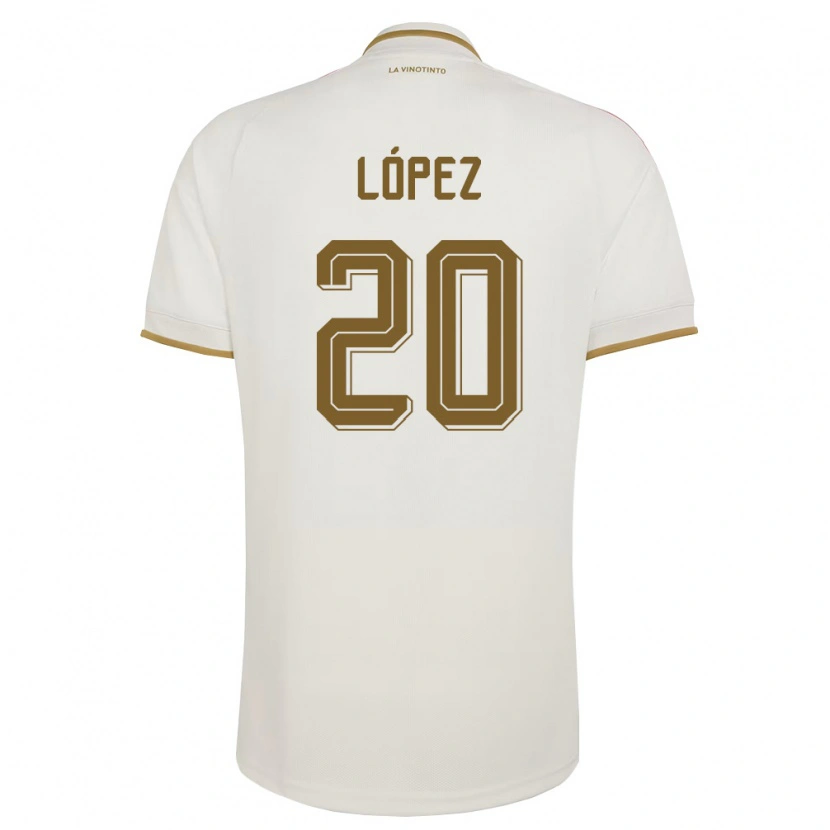 Danxen Mujer Camiseta Venezuela Ángel López #20 Marfil Amarillo 2ª Equipación 26-28 La Camisa