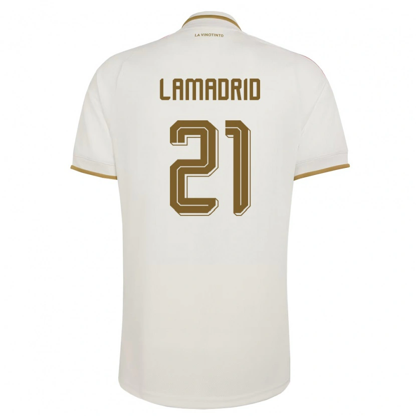 Danxen Mujer Camiseta Venezuela Keiber Lamadrid #21 Marfil Amarillo 2ª Equipación 26-28 La Camisa