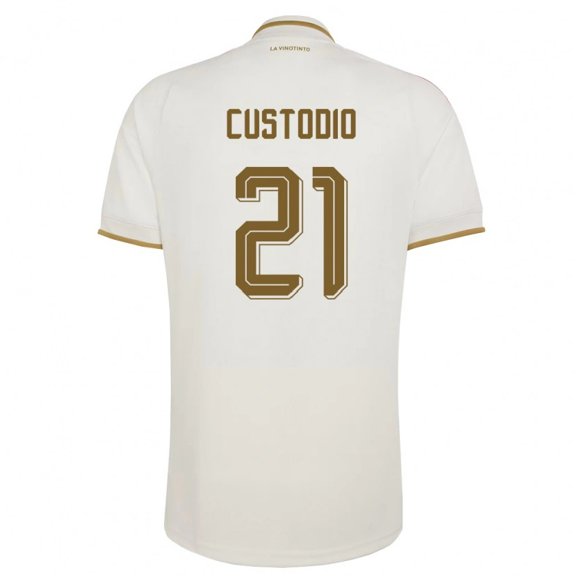 Danxen Mujer Camiseta Venezuela Alex Custodio #21 Marfil Amarillo 2ª Equipación 26-28 La Camisa