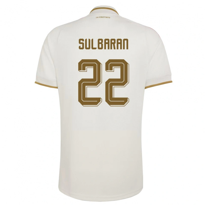 Danxen Mujer Camiseta Venezuela Manuel Sulbarán #22 Marfil Amarillo 2ª Equipación 26-28 La Camisa