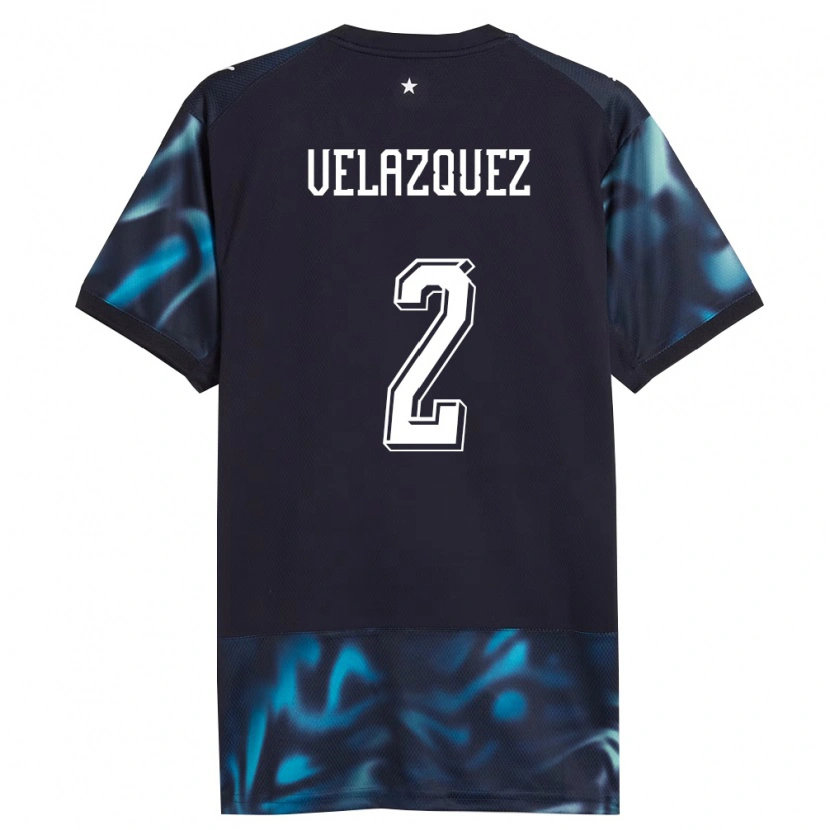 Danxen Mujer Camiseta Paraguay Gustavo Velázquez #2 Marino Azul Cielo 2ª Equipación 26-28 La Camisa
