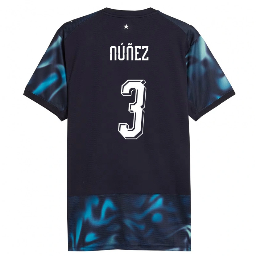 Danxen Mujer Camiseta Paraguay Josías Núñez #3 Marino Azul Cielo 2ª Equipación 26-28 La Camisa