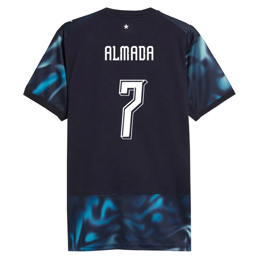 Danxen Mujer Camiseta Paraguay Derlis Almada #7 Marino Azul Cielo 2ª Equipación 26-28 La Camisa