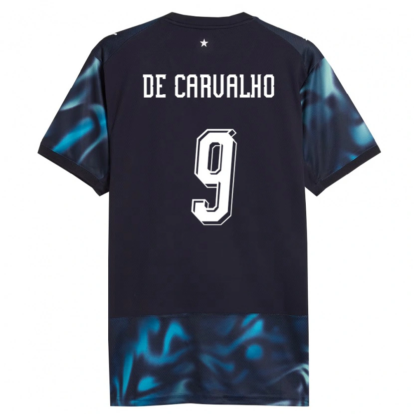 Danxen Mujer Camiseta Paraguay Mauricio De Carvalho #9 Marino Azul Cielo 2ª Equipación 26-28 La Camisa