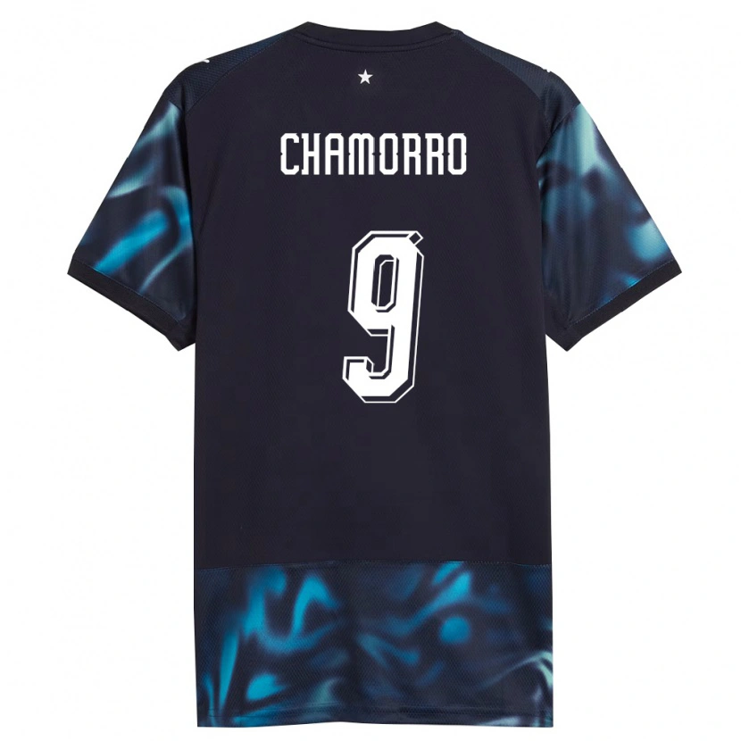 Danxen Mujer Camiseta Paraguay Lice Chamorro #9 Marino Azul Cielo 2ª Equipación 26-28 La Camisa