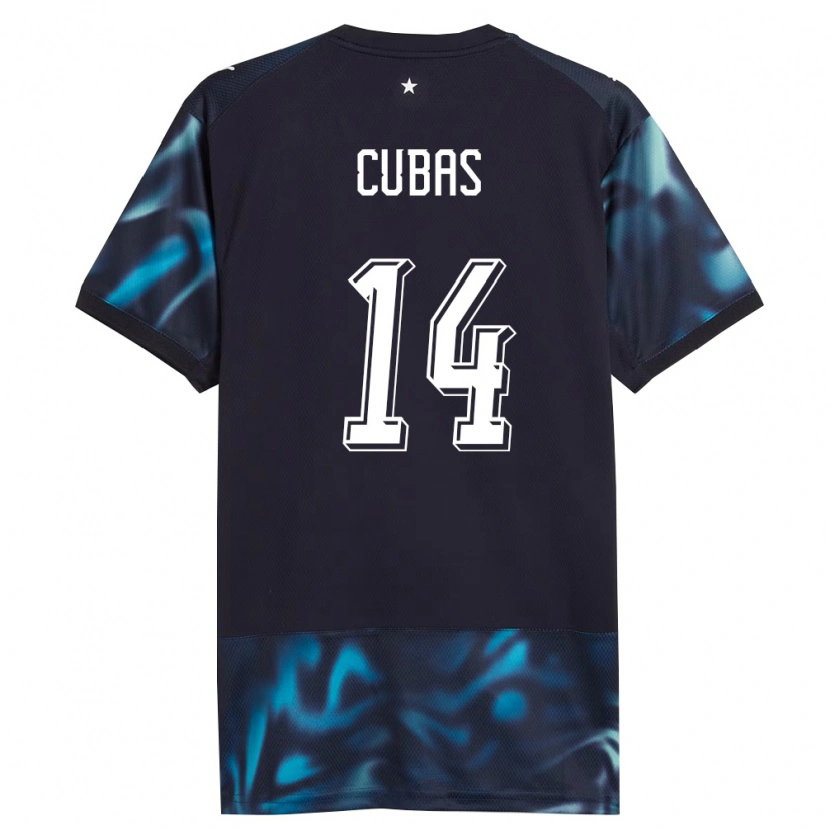 Danxen Mujer Camiseta Paraguay Andrés Cubas #14 Marino Azul Cielo 2ª Equipación 26-28 La Camisa