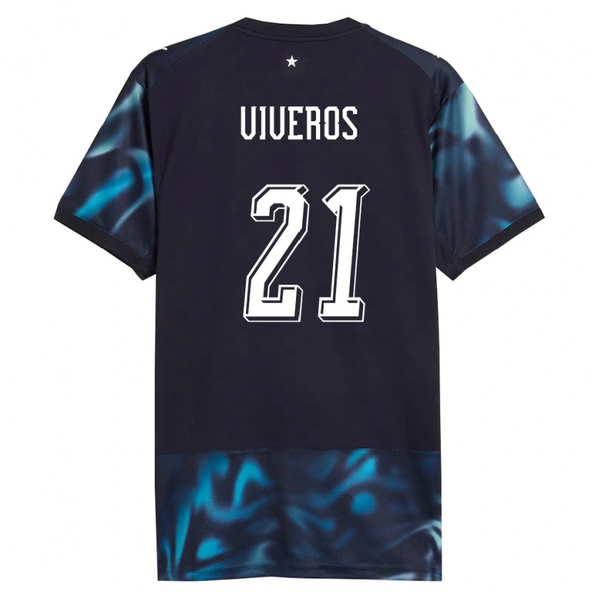 Danxen Mujer Camiseta Paraguay Fernando Viveros #21 Marino Azul Cielo 2ª Equipación 26-28 La Camisa