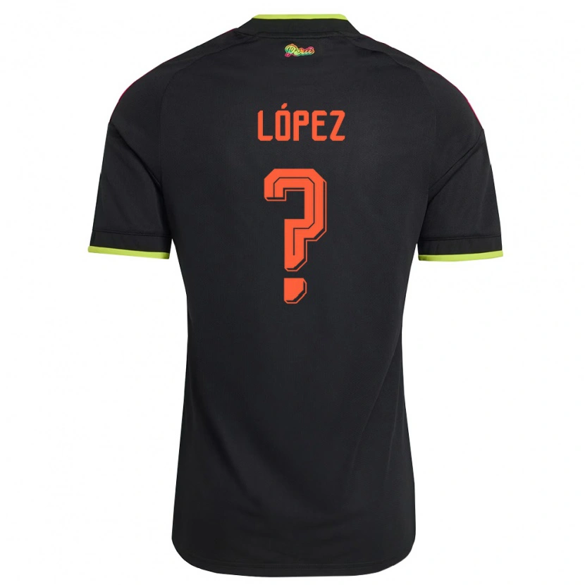 Danxen Mujer Camiseta Perú Oiiver López #0 Negro Amarillo Rosa 2ª Equipación 26-28 La Camisa