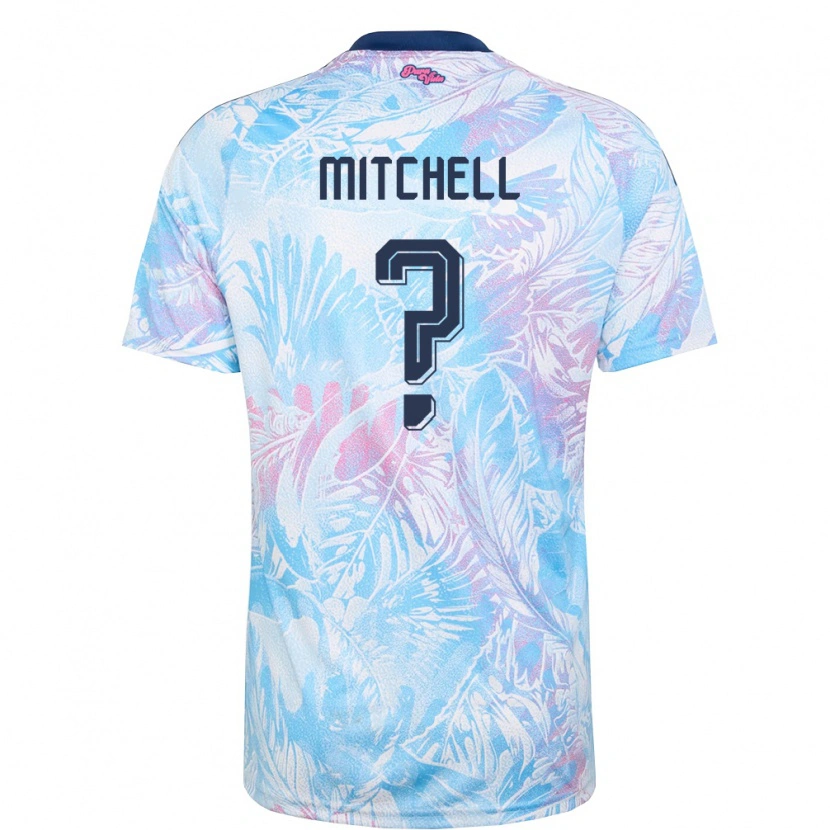 Danxen Mujer Camiseta Costa Rica Jeyland Mitchell #0 Azul Cielo Marino Rosa 2ª Equipación 26-28 La Camisa