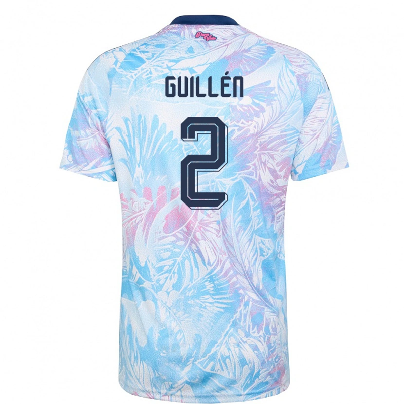 Danxen Mujer Camiseta Costa Rica Gabriela Guillen #2 Azul Cielo Marino Rosa 2ª Equipación 26-28 La Camisa