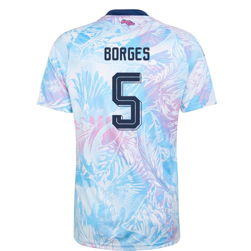 Danxen Mujer Camiseta Costa Rica Celso Borges #5 Azul Cielo Marino Rosa 2ª Equipación 26-28 La Camisa