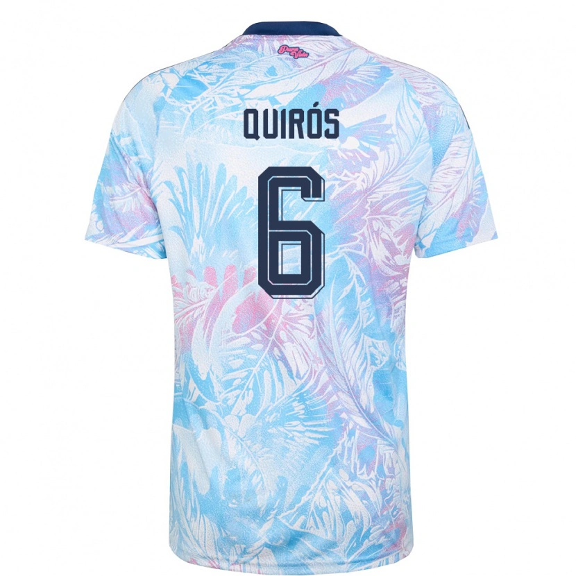 Danxen Mujer Camiseta Costa Rica Santiago Quirós #6 Azul Cielo Marino Rosa 2ª Equipación 26-28 La Camisa