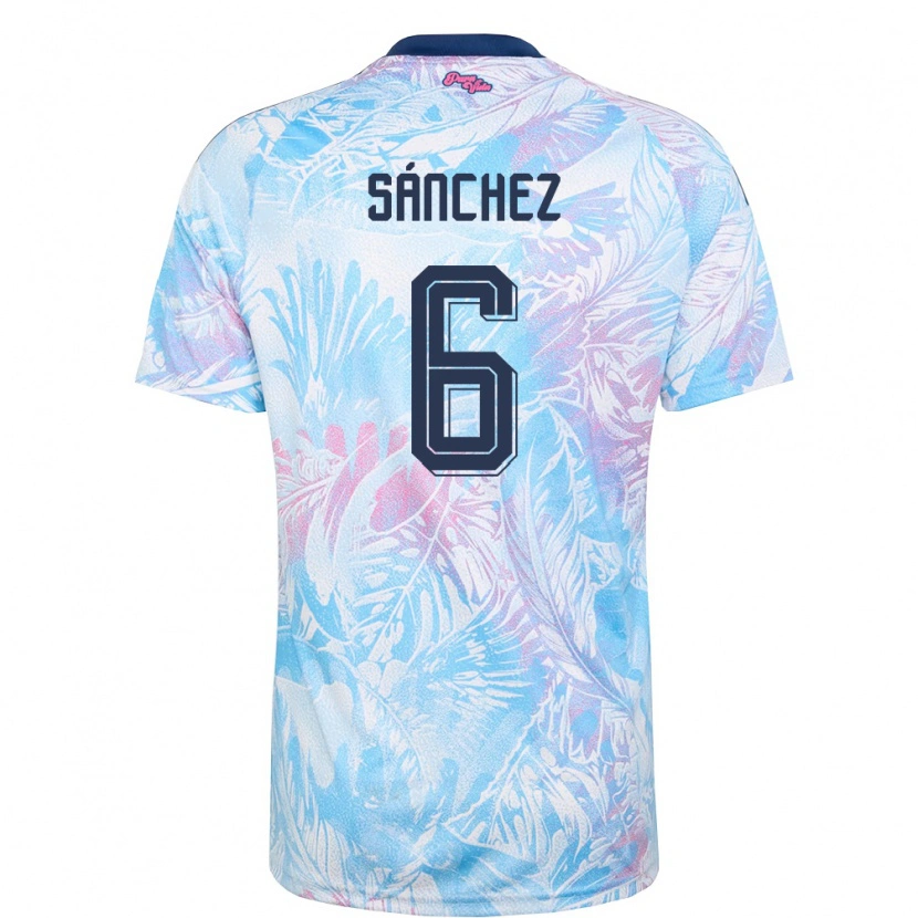 Danxen Mujer Camiseta Costa Rica Carol Sanchez #6 Azul Cielo Marino Rosa 2ª Equipación 26-28 La Camisa