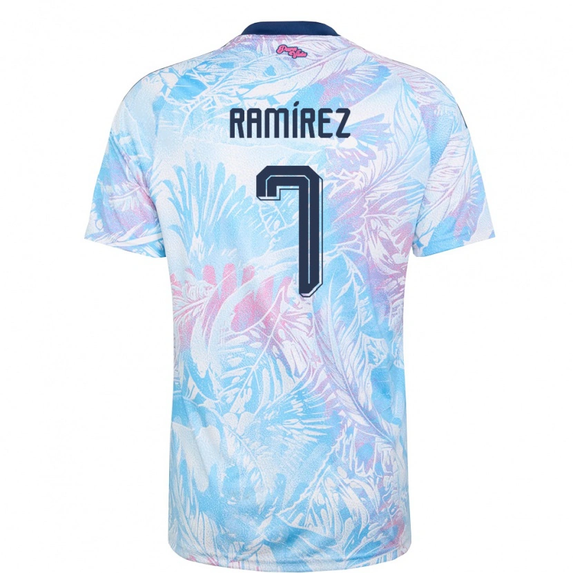 Danxen Mujer Camiseta Costa Rica Dylan Ramírez #7 Azul Cielo Marino Rosa 2ª Equipación 26-28 La Camisa