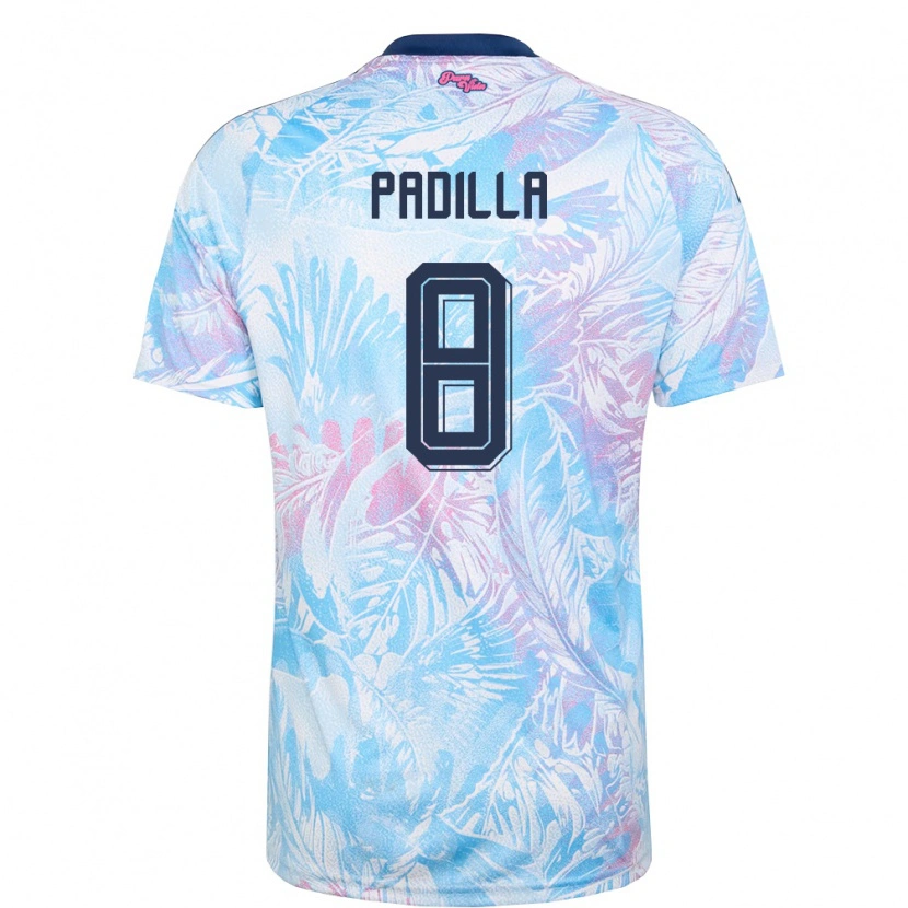 Danxen Mujer Camiseta Costa Rica Sebastián Padilla #8 Azul Cielo Marino Rosa 2ª Equipación 26-28 La Camisa